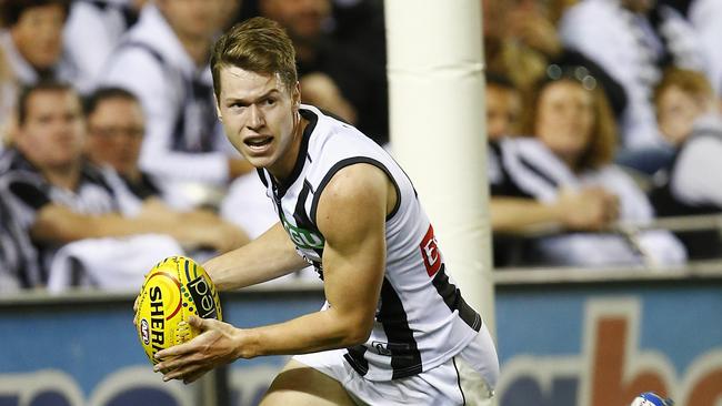 AFL Round 11. St Kilda vs Collingwood at Etihad Stadium. Tom Langdon. Pic: Michael Klein. Friday May 29, 2014.