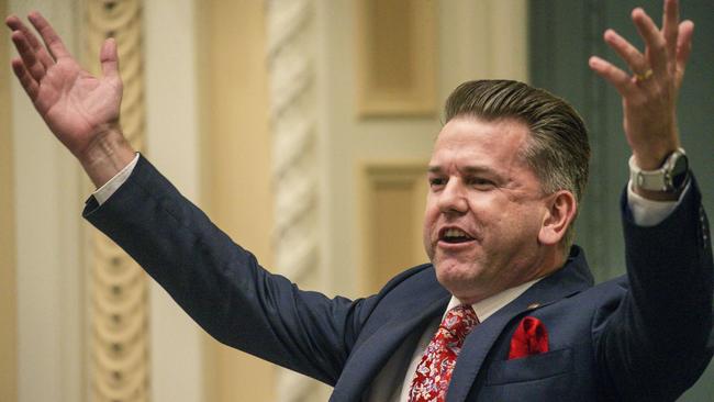 BRISBANE, AUSTRALIA - NewsWire Photos - DECEMBER 11, 2024:The Deputy Premier of Queensland , Jarrod Bleiji speaks during Question Time in Parliament House Brisbane.Picture: NewsWire / Glenn Campbell