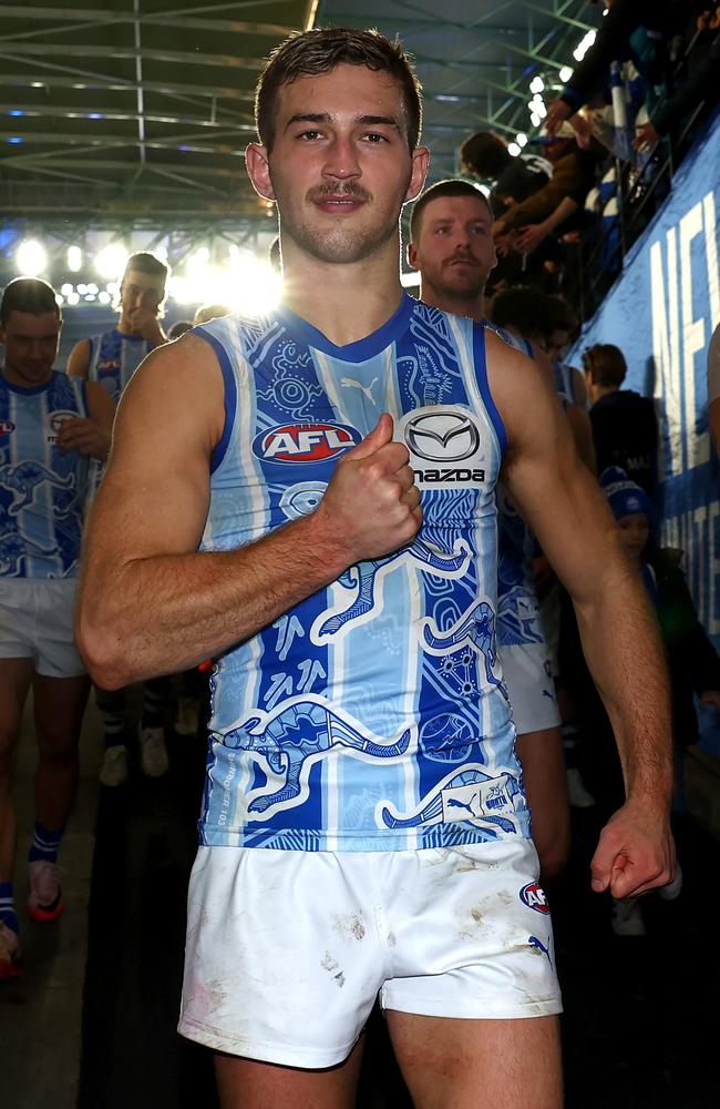 Will Phillips after North Melbourne’s win on Saturday. Picture: Quinn Rooney/Getty Images