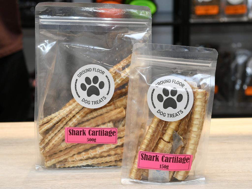 Shark cartilage is the top selling product at Ground Floor Dog Treats. Picture: Shae Beplate.