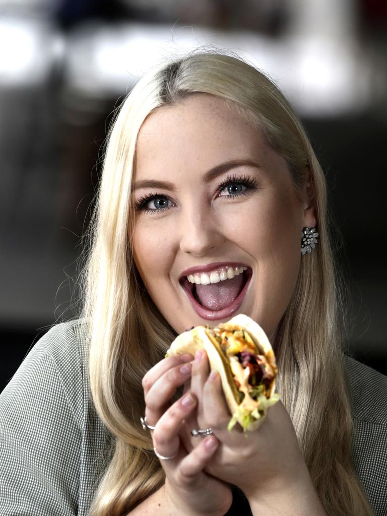 Shannon Davis enjoys a spicy Dos Capas at Zambreros. Picture: ANNA ROGERS