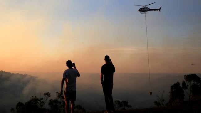 The fire has been downgraded as conditions ease. Picture by Damian Shaw