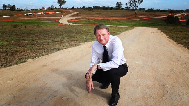Graham Millett, the inaugural CEO of Western Sydney Airport, at Badgerys Creek in western Sydney. Picture: John Feder.