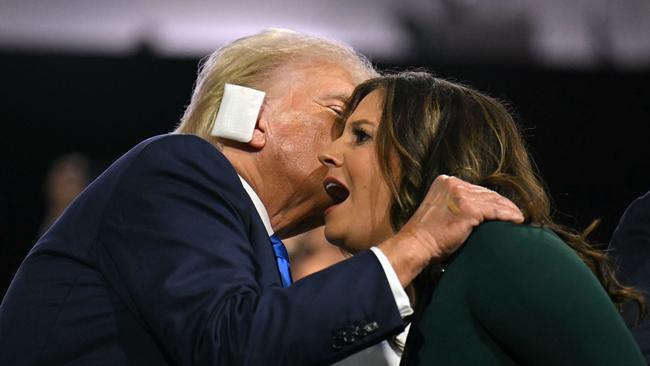 Elise Stefanik and Donald Trump during the 2024 Republican National Convention in Wisconsin in July. Picture: Angela Weiss/AFP