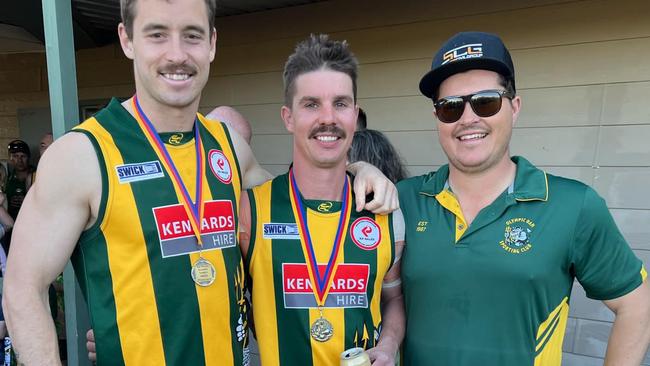 Ian McBey (middle) remains a star for Olympic Dam. Picture: Olympic Dam Football Club