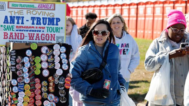 Supporters of US Vice-President and Democratic presidential candidate Kamala Harris arrive for campaign rally featuring Michelle Obama in Kalamazoo, Michigan. Picture: AFP