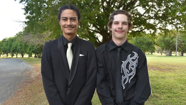 Jacob Havenschild and Quinn Bowen at the Pioneer State High School formal at the Mackay Golf Course on Friday November 20. Picture: Zizi Averill
