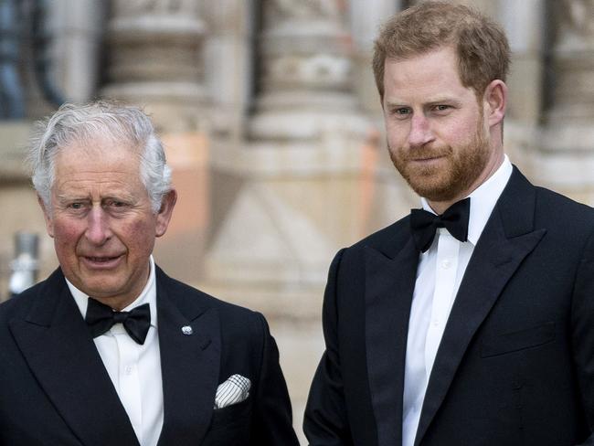 King Charles and Prince Harry in a 2020 photograph. Picture: Niklas Hallen/AFP