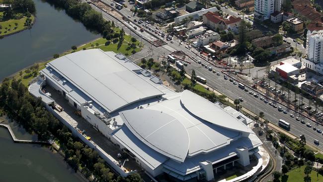 Aerial photo shot of the Gold Coast Convention and Exhibition Centre.