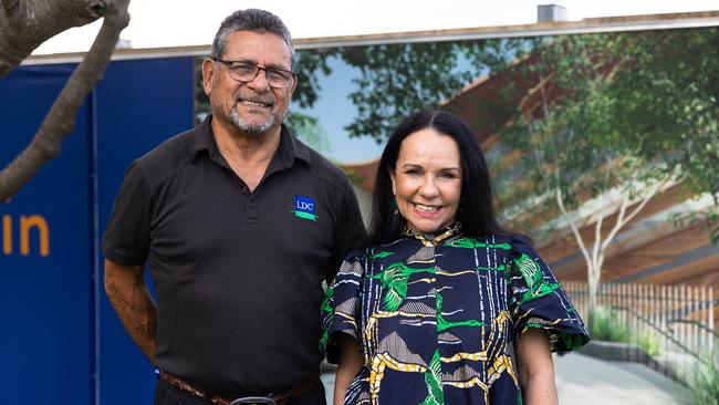 Indigenous Australians Minister Linda Burney and Larrakia Development Corporation chair Mark Motlop also provided an update on the Larrakia Cultural Centre construction. Picture: Supplied