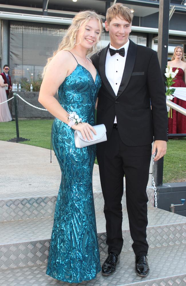 Lara Hedges and Kori Pope at the 2023 Bundaberg North State High School Prom.