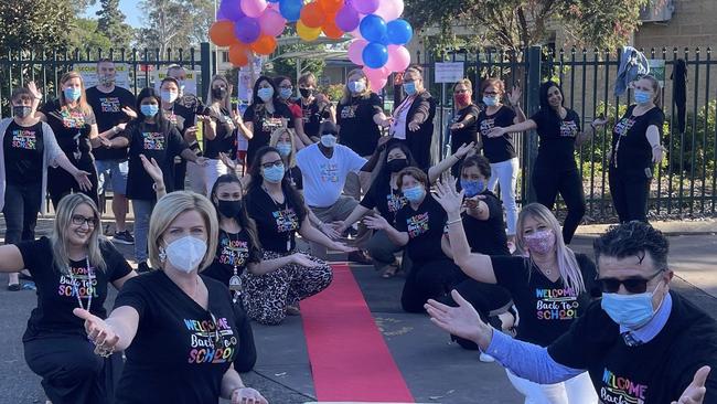 St Patrick's School in Blacktown welcome students back to school. Picture: Supplied