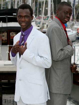 L to R: Cornelia Ochan, King Ochaya, Akrum Abdaltam and Opio Ochaya at the Emmanuel Christian School formal held at Bellerive Yacht Club on Friday 5 December Pic: Carolyn Docking