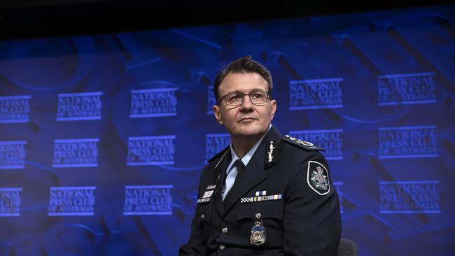 AFP Commissioner Reece Kershaw says education is key to changing men’s behaviour. Picture: NCA NewsWire / Gary Ramage