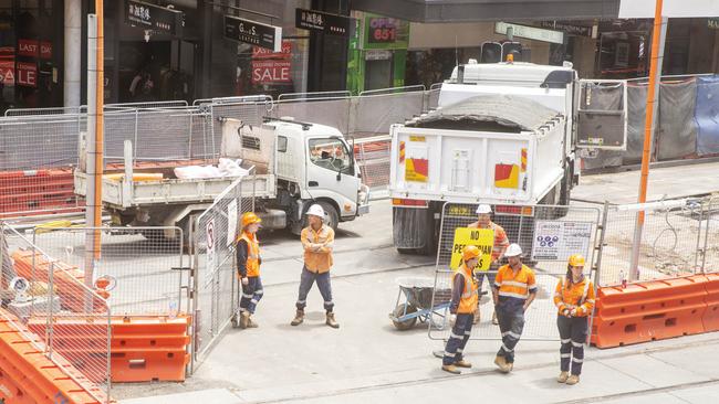 Light rail goes on at Haymarket. Picture:  Jenny Evans