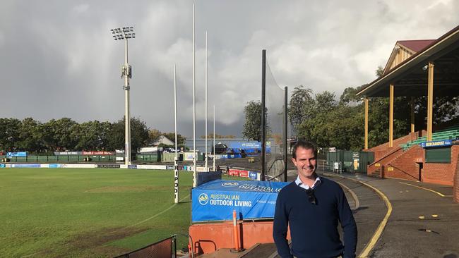 James Stevens, Liberal party candidate for Sturt at the 2019 Federal Election at Norwood Oval 