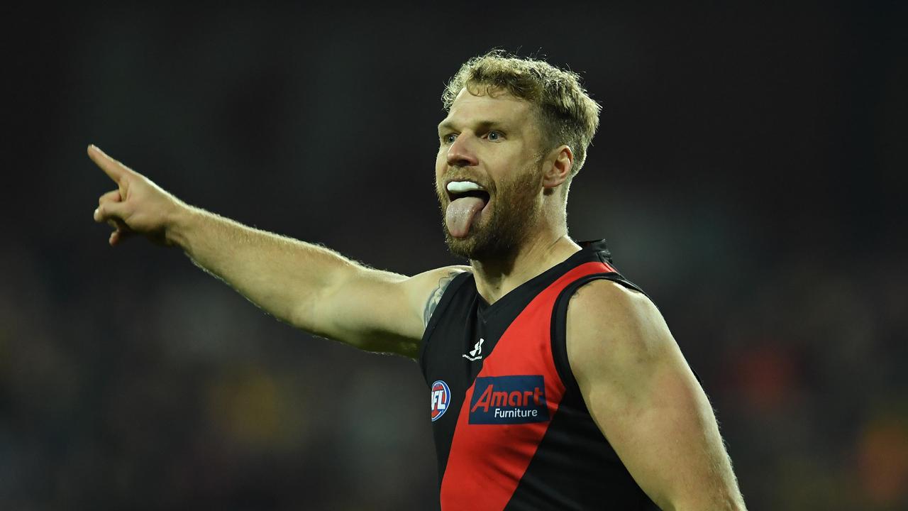 Jake Stringer was on fire for Essendon in their win over Hawthorn on Sunday. (Photo by Steve Bell/Getty Images)