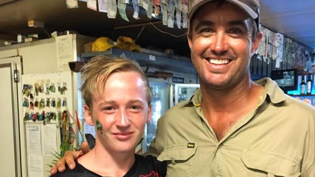 Darwin River teen Xavier Lengyel, 16,  died when the motorbike he was riding collided with a Subaru Forester.  He is pictured here with Territory TV personality, Matt Wright