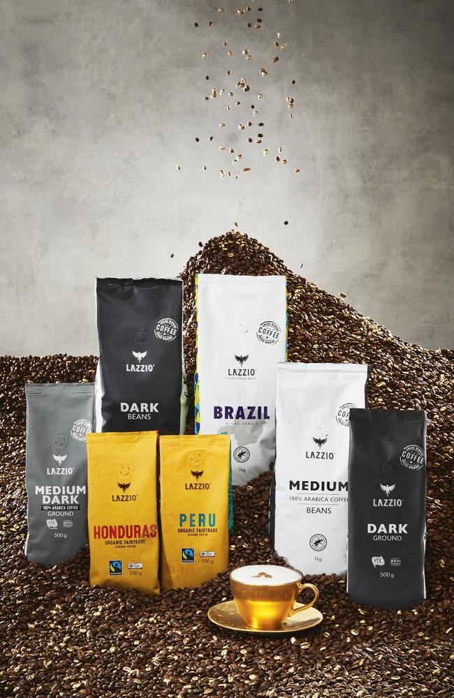 Aldi's Lazzio coffee range has won an international coffee competition. Picture: Supplied.