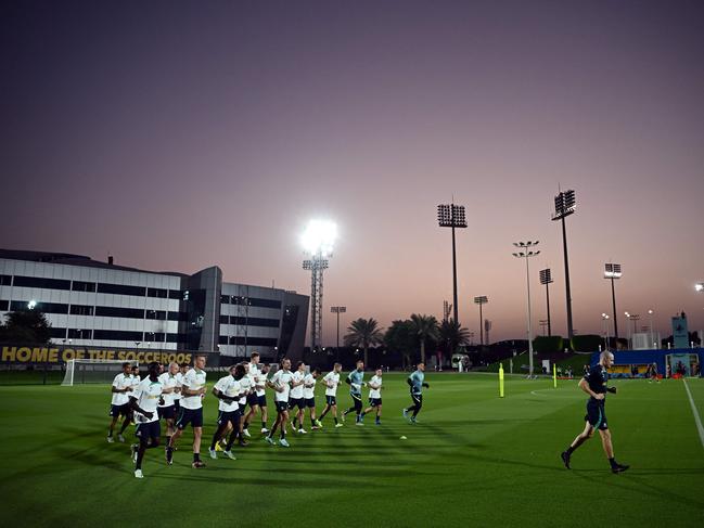 The Socceroos are enjoying life at the $1.3 billion Aspire Academy in Doha. Picture: Paul Ellis/AFP