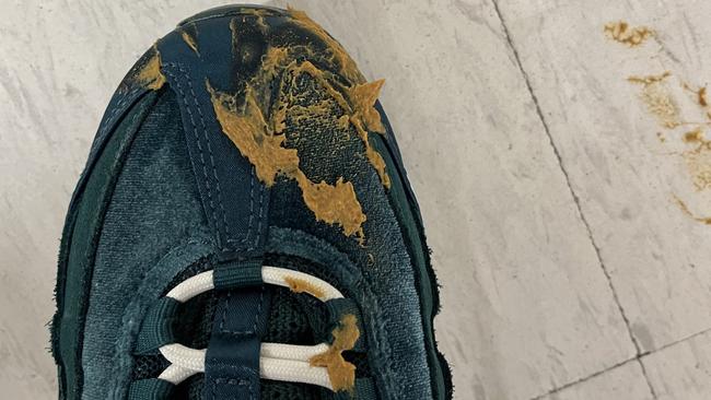 Ms Mutke said her $464 Nike Air Max 95’s have still not been cleaned by Coles. Picture: Kerry Mutke