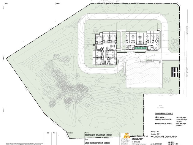 A diagram showing the location of the proposed new unit blocks.