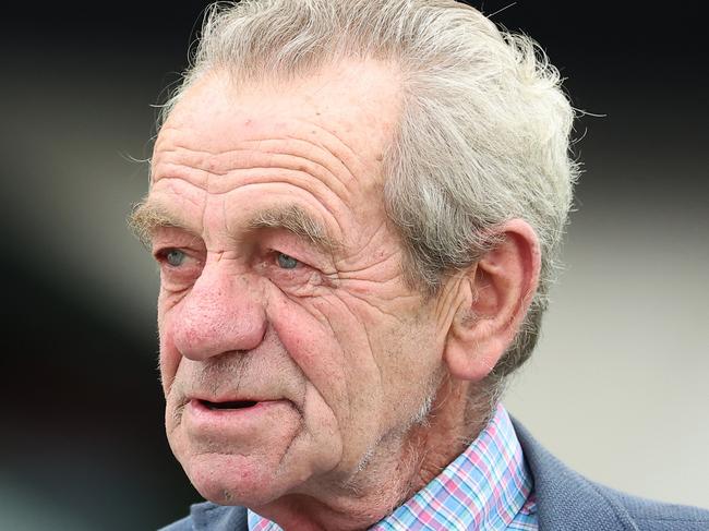 SYDNEY, AUSTRALIA - JULY 27: Trainer Gerald Ryan celebrates after James McDonald riding Green Shadows wins Race 3 Midway during Sydney Racing at Royal Randwick Racecourse on July 27, 2024 in Sydney, Australia. (Photo by Jeremy Ng/Getty Images)