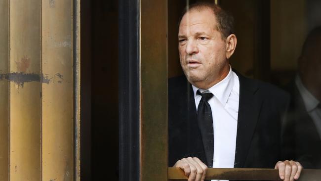 Harvey Weinstein leaves a New York court in August after an arraignment over a new indictment for sexual assault. Picture: AFP