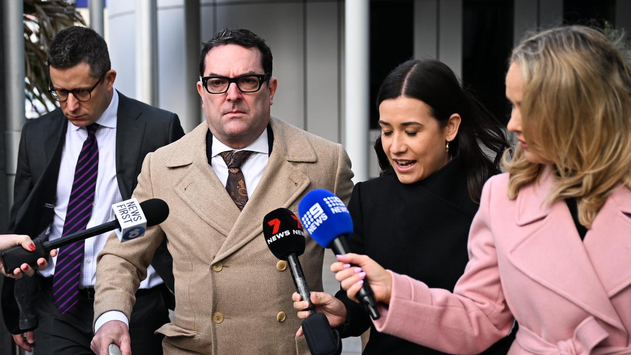 Andrew Hoare KC, a barrister for former parliamentary staffer Bruce Lehrmann, arrives at the Toowoomba Magistrates Court. Picture: Dan Peled / NewsWire