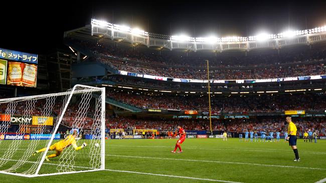 Yankee Stadium turned into a football arena.