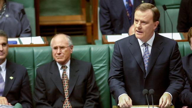 Mr Costello delivers a budget speech while treasurer in the House of Representatives in May 2001. Picture: Supplied NAA: A14482, 010262DI-013