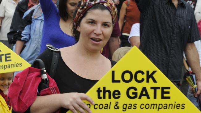 Hundreds of marchers walked the streets of Lismore CBD protesting against coal seam gas mining in the area. Picture: Cathy Adams.