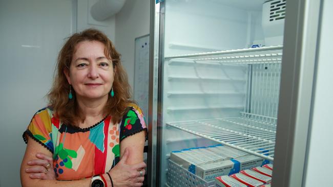 Dr Charlotte Hespe, of Sydney’s Glebe Family Medical Practice said her order of childrens’ Covid vaccines arrived four days late. Picture: Justin Lloyd.