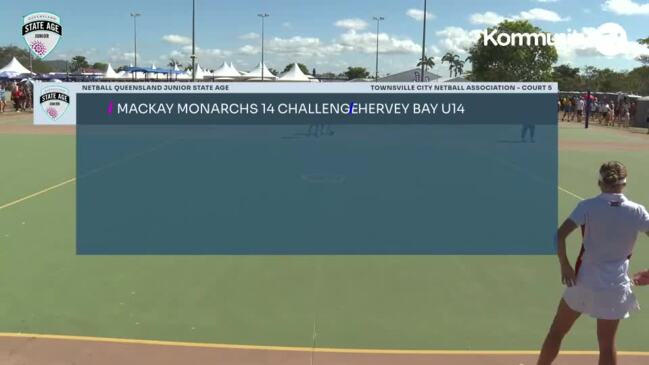 Replay: Netball Queensland Junior State Age Titles Day 1—Mackay Monarchs Chall. v Hervey Bay (U14)