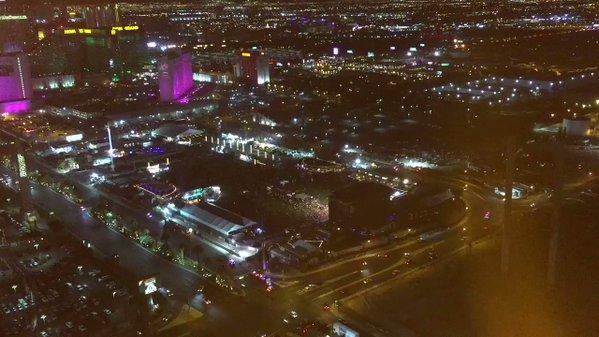 Guests on Upper Floor of Hotel Watch People Flee During Deadly Vegas Shooting. Credit - Twitter/EirikurH via Storyful