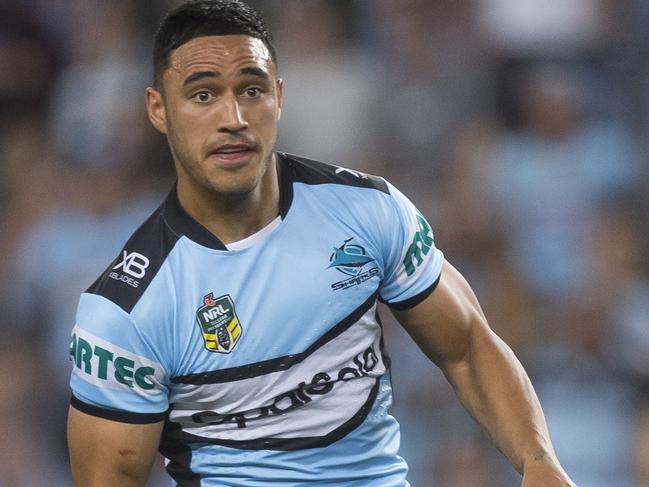 Valentine Holmes of the Sharks during the First Semi Final between the Cronulla-Sutherland Sharks and the Penrith Panthers in Week 2 of the NRL Finals Series at Allianz Stadium in Sydney, Friday, September 14, 2018. (AAP Image/Craig Golding) NO ARCHIVING, EDITORIAL USE ONLY