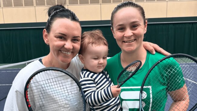 Barty's young son is already following in his mother's active footsteps. Image: Instagram/@ashbarty