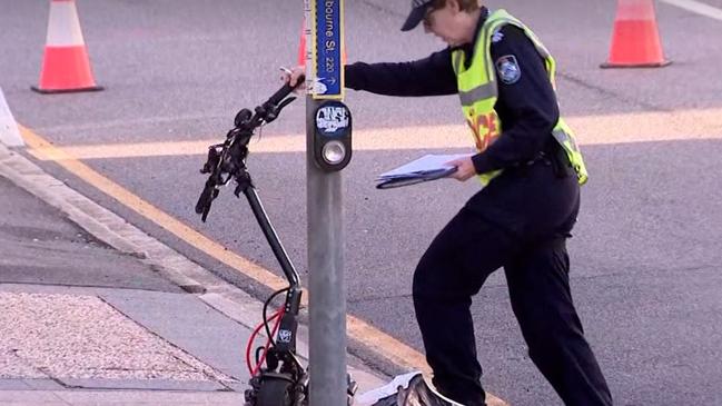 An e-scooter rider is suffering critical head injuries after a collision with an Uber driver. Picture: Today Show