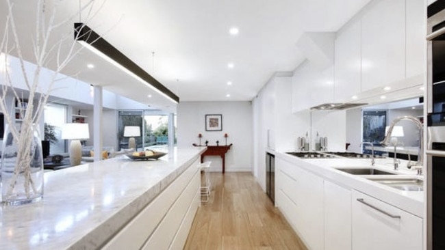 The kitchen inside the Hacketts’ Brighton home.