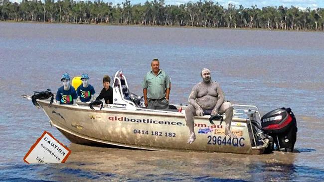 MUDMAN AND HIS CREW: A re-enacted photo from that fateful day. Picture: Angus Gale