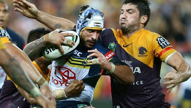 Johnathan Thurston of the Cowboys during the NRL match between the Brisbane Broncos and t