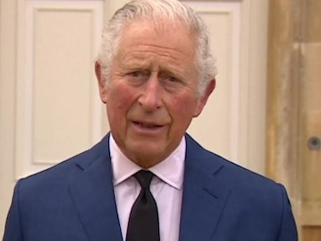 Prince Charles makes a statement about the death of his father, Prince Philip. Picture: Twitter