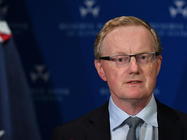 Reserve Bank of Australia Governor Philip Lowe speaks to the media in Sydney, Thursday, March 19, 2020. The Reserve Bank has cut the interest rate to a record-low 0.25 per cent in an historic suite of economic support to cushion the blow of the coronavirus pandemic. (AAP Image/Joel Carrett) NO ARCHIVING