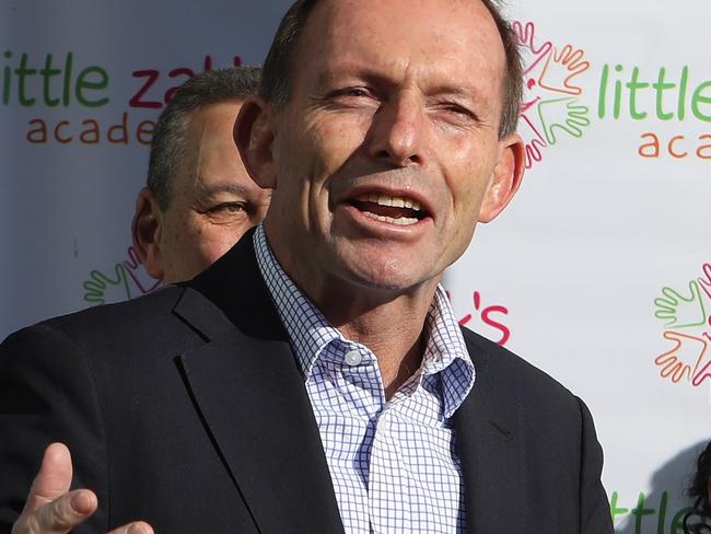 Tony Abbott MP delivers a speech at the opening of the Little Zak's Academy in Brookvale, July 1, 2017. Picture by: Daniel Munoz