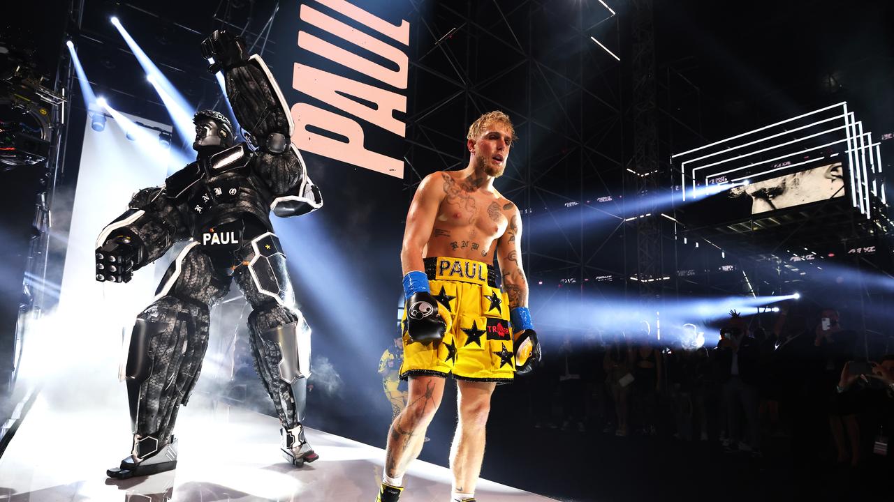 Jake Paul enters the ring against Ben Askren in their cruiserweight bout. (Photo by Al Bello/Getty Images for Triller)