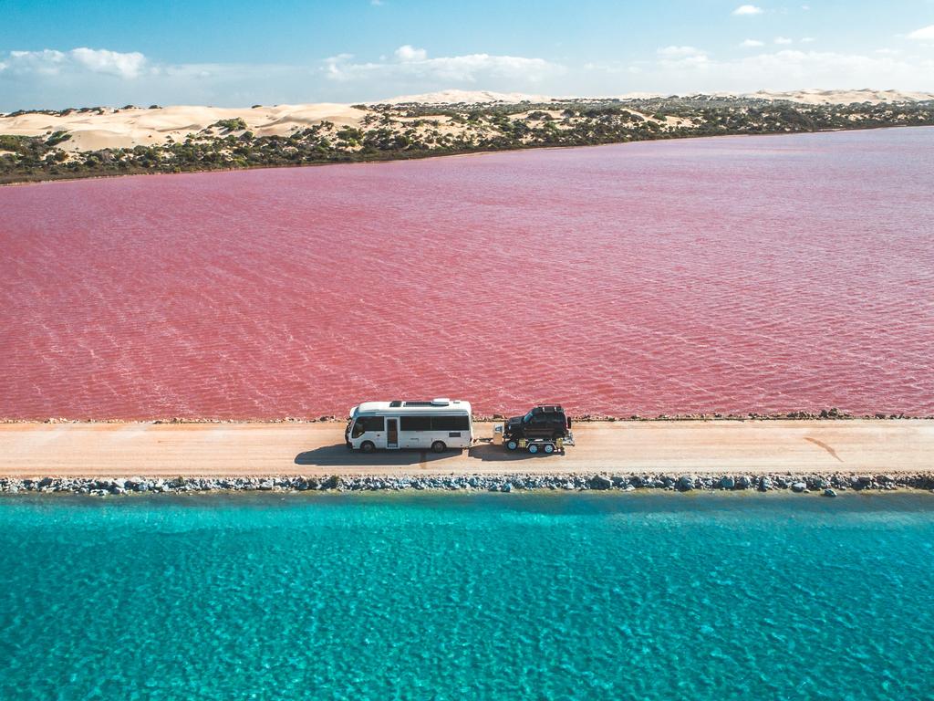 Lake MacDonnell on South Australia’s Eyre Peninsula is a must do on a road trip to WA. Picture: Jaxon Foale / @jaxonfoale.