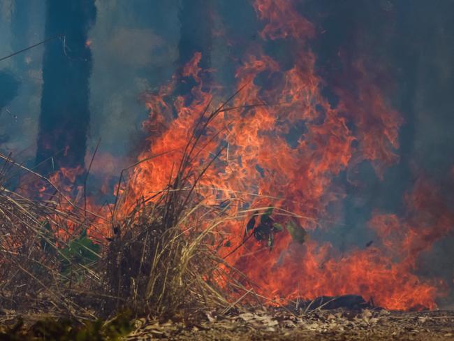 spot fires still burn on Gunn Point Rd at Howard Springs on the 12th day of total fire bans across the Darwin areaPicture GLENN CAMPBELL