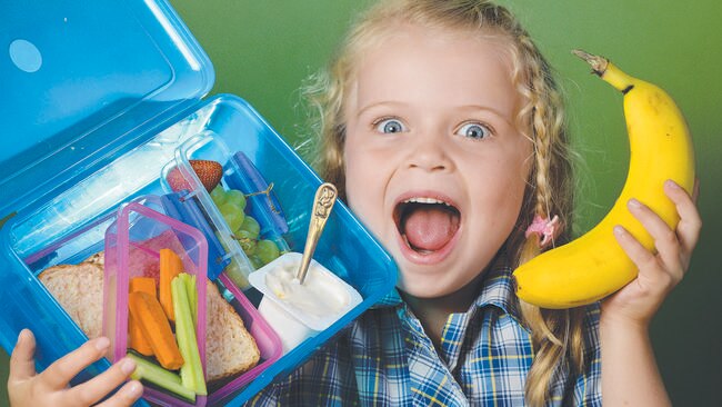 Bella, 5, is starting prep this year at Newport Lakes Primary School. She is showing what will be in her healthy lunch box. Picture: Josie Hayden