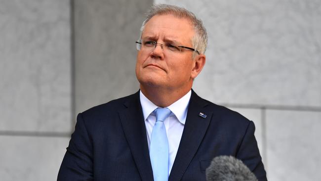 Scott Morrison has the highest approval rating for a prime minister since the end of 2008, when Kevin Rudd’s popularity peaked at 70 per cent. Picture: AAP