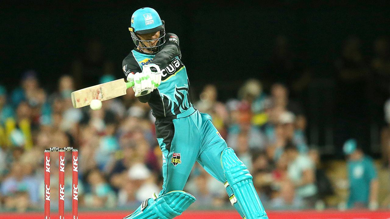 Mujeeb Ur Rahman batting for the Brisbane Heat. Photo: Jono Searle/AAP Image. 